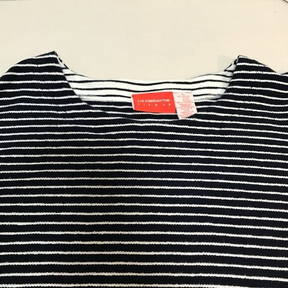 Liz & Co Navy stripe cotton pullover - Ladies Large - Picture 5 of 10